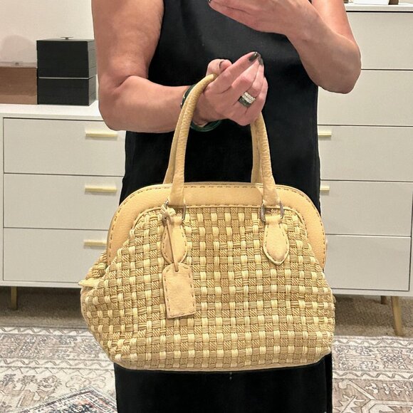 Ltd Edition Fendi Doctor Bag (Adele) Selleria Raffia Neutrals - Picture 6 of 15